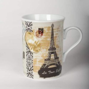 Porcelain Thinking Of Paris Mug  |  Mugs Dinnerware Mugs