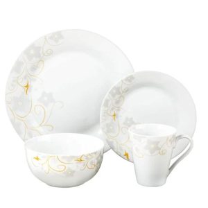 PREMIUS 16 Piece Ceramic Dinner Set, Heat Resistant Porcelain  |  Plates Dinnerware Plates