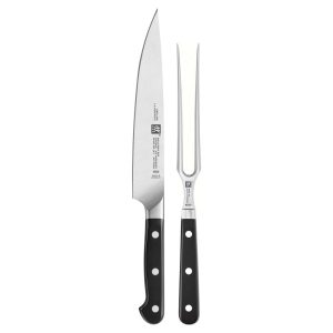 Pro 2-pc Carving Knife & Fork Set – Black/Stainless Steel  |  Cutlery Cutlery Cutlery