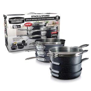 Pro Stackmaster 10 Piece Space Saving Nonstick Cookware Set  |  Cookware Sets Cookware Sets Cookware Sets