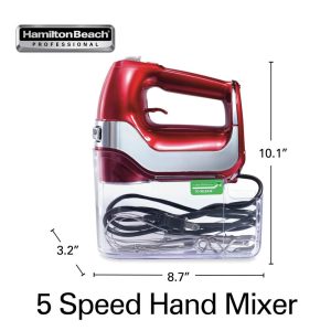 Professional 5 Speed Hand Mixer Red  |  Mixers Kitchen Appliances Mixers