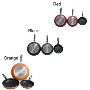 Professional Heavy Duty Non-Stick Fry Pans  |  Pots and Pans Pots & Pans Black, Orange, Red