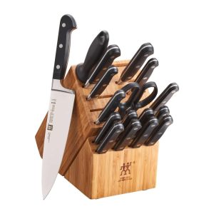 Professional S 18-Piece Knife Block Set, Chef Knife, Serrated Utility Knife, Steak Knife Set, Black – 18-pc  |  Knife Sets