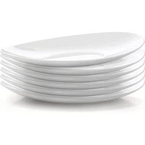 Prometeo Opal Glass Plate Set of 6  |  Plates Dinnerware Plates