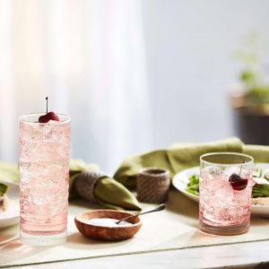 Pueblo 16-Piece Tumbler and Rocks Glass Set  |  Drinking Glasses Dinnerware Clear