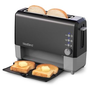 QuikServe Compact 2-Slice Toaster with Extra Wide Slots and Cool Touch Exterior  |  Toasters Kitchen Appliances Black, Silver