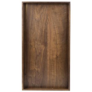 Rectangle Black Walnut Wood Serving Tray Ottoman Tray  |  Serveware Dinnerware Brown