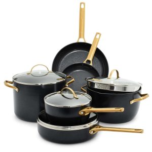 Reserve Healthy Ceramic Nonstick 10pc Cookware Set, Black  |  Cookware Sets Cookware Sets Black