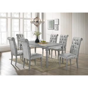 Reston 7-Piece Dining Table and Chair  |  Kitchen and Dining Sets Kitchen & Dining Sets Grey, White