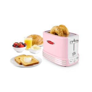 Retro 2-Slice Bagel Toaster  |  Toasters Kitchen Appliances Pink, Red