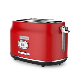 Retro 2 Slice Toaster – 10.5 x 7.5in  |  Toasters Kitchen Appliances Black, Red, White