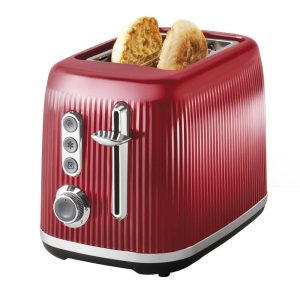 Retro 2 Slice Toaster with Extra Wide Slots in Red  |  Toasters Kitchen Appliances Red