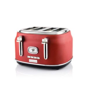 Retro 4 Slice Toaster – 13.8 x 11in  |  Toasters Kitchen Appliances Black, Red, White