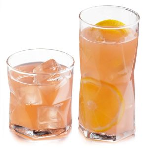 Rhombus 16-Piece Tumbler and Rocks Glass Set  |  Drinking Glasses Dinnerware Clear