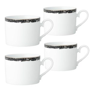 Rill Set Of 4 Tea Cups, 8 Oz.  |  Cups Cups Black, Blue