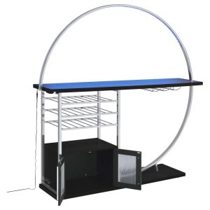 Risley 2-door Circular LED Home Bar with Wine Storage  |  Home Bars Home Bars Black, White