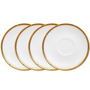 Rochelle Gold Set Of 4 Saucers, 6″  |  Cups Cups Cups