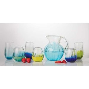 Rosa Hiball Glass Cobalt, Set of 6, 20 oz  |  Drinking Glasses Dinnerware Blue