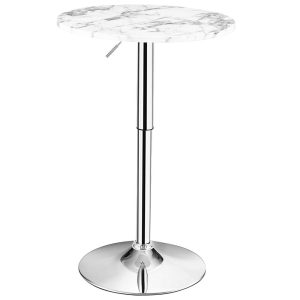 Round Bistro Bar Table Height Adjustable 360-degree Swivel – 24”x24”x (28-36)” (LxWxH)  |  Bar Tables Bar Tables Bar Tables