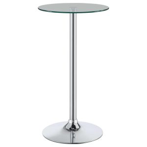 Round Metal Bar Table Silver – 40.50″ x 23.75″  |  Bar Tables Bar Tables Bar Tables