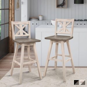 Roux Swivel Pub Height Barstool (Set of 2)  |  Counter and Bar Stools Counter & Bar Stools Black, Grey, White