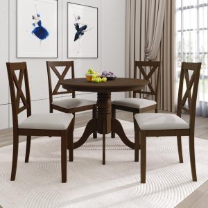 Rustic 5-piece Wooden Dining Set  |  Kitchen and Dining Sets Kitchen & Dining Sets Black, Brown