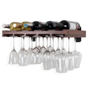 Rustic State Palomino Wine and Stemware Rack Walnut  |  Wine Racks Kitchen Storage Brown