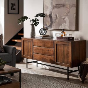 Ryanne Wood and Metal 2-Door and 3-Drawer Server by  Modern – Buffet  |  Buffets and Sideboards Buffets & Sideboards Brown