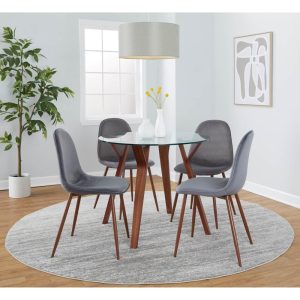 Sala Stone 5-Piece Round Dining Set  |  Kitchen and Dining Sets Kitchen & Dining Sets Blue, Grey