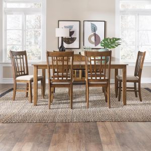 Santa Rosa Antique Honey 7 Piece Rectangular Table Set  |  Kitchen and Dining Sets Kitchen & Dining Sets Brown