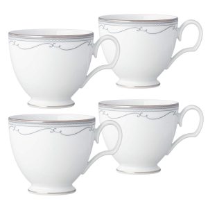 Satin Flourish Set Of 4 Tea Cups, 8 Oz.  |  Cups Cups Cups