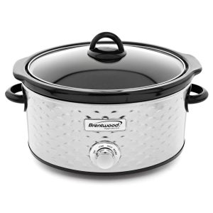 Scallop Pattern 4.5 Quart Slow Cooker in Stainless Steel  |  Slow Cookers Kitchen Appliances Silver