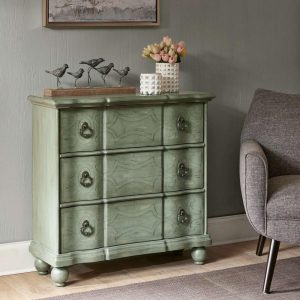 Scripta Green Bun Foot 3-drawer Chest  |  Buffets and Sideboards Buffets & Sideboards Buffets & Sideboards