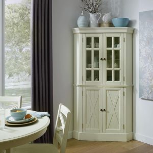 Seaside Lodge Corner Cabinet  |  Pantry Cabinets Kitchen Furniture Off-White