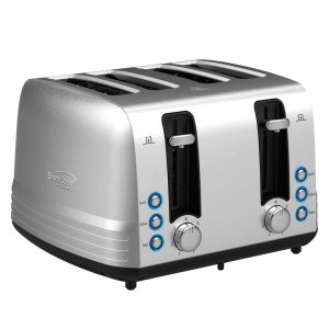 Select Extra Wide 4 Slot Stainless Steel Toaster – 4″w  |  Toasters Kitchen Appliances Black, Silver