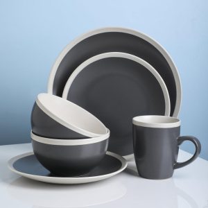 Serenity Speckle Stoneware Round Two-tone Dinnerware Set  |  Dinnerware Sets Dinnerware Dinnerware Sets