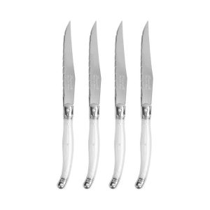 Set of 4 Laguiole Steak Knives, Pearlized White  |  Cutlery Cutlery Cutlery