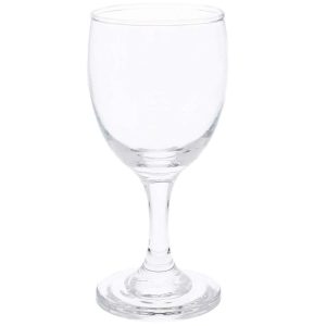 Set of 4 Small Clear Glass Stemmed Wine Glasses, 4.5 Ounces  |  Wine Glasses Dinnerware Clear