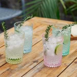 Shatterproof Embossed Tumbler Set of 4 by Twine Living  |  Drinking Glasses Dinnerware Drinking Glasses