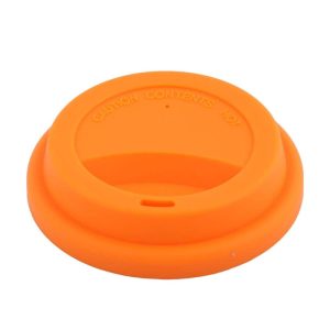 Silicone Round Shaped Resuable Sealed Mug Lid Tea Coffee Cup Cover – Orange – 3.7″ x 0.8″(Outer.D*H)  |  Cups Cups Cups