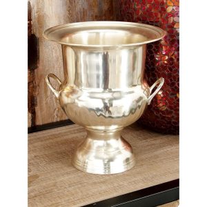 Silver Metal 2 Bottle Ice Bucket  |  Serveware Dinnerware Serveware