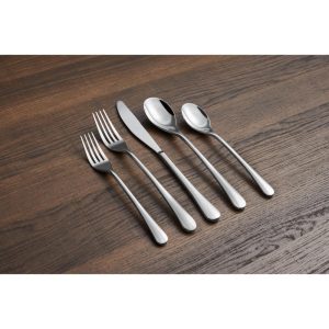 Silversmiths Xyla 20-Piece Flatware Set, Service for 4 – 20 Piece  |  Flatware Dinnerware Black, Copper, Gold, Silver