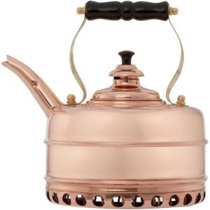 Simplex Kettles Buckingham Solid Copper No 1 Whistling Tea Kettle – 1.9 Quart  |  Tea Kettle Coffee & Tea Copper