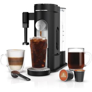 Single-Serve Coffee Maker, K-Cup Pod Compatible, Built-In Milk Frother  |  Single Serve Coffee Makers Coffee & Tea Black