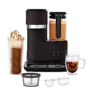 Single Serve Frappe and Iced Coffee Maker with Blender, Black  |  Single Serve Coffee Makers Coffee & Tea Black