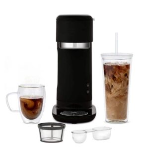 Single-Serve Iced and Hot Coffee Maker , Black  |  Single Serve Coffee Makers Coffee & Tea Black