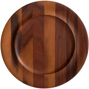 Skye Acacia Wood Charger – 13 Inch  |  Plates Dinnerware Brown