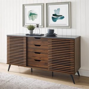 Sliding Slat Door Buffet  |  Buffets and Sideboards Buffets & Sideboards Brown, Grey