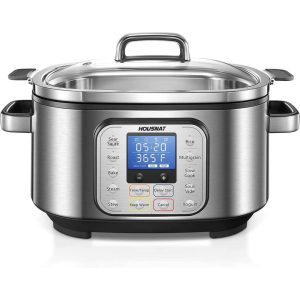 Slow Cooker, 10 in 1 Programmable Cooker, 6Qt Stainless Steel, Rice Cooker, Yogurt Maker, Delay Start  |  Slow Cookers Kitchen Appliances Multi