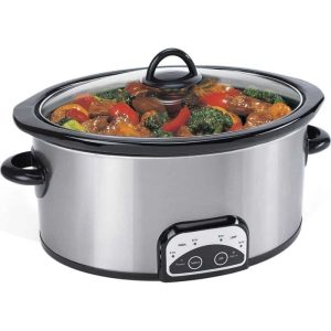 Smart Pot 6 Quart Slow Cooker, Brushed Stainless Steel  |  Slow Cookers Kitchen Appliances Silver